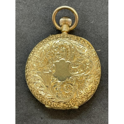 698 - Watches: Yellow metal keyless dress watch, marked 18K, tests as 18ct gold, complete with original fi... 