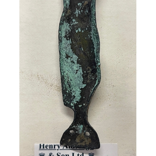 463 - Bronze: 13th cent. Limoges bronze Corpus Christi bearing traces of original enamelling. 10.3cm. Orig... 