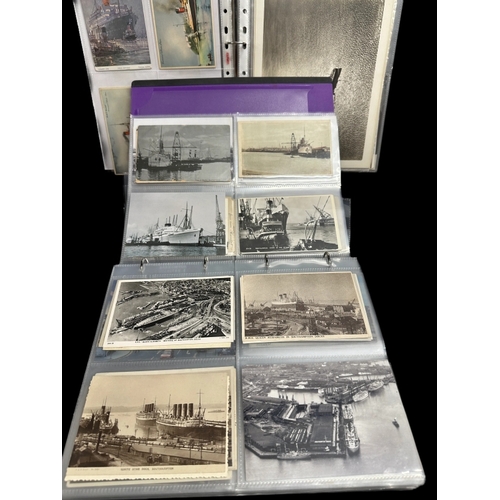 23 - OCEAN LINER: Two mixed albums of postcards mostly Southampton and Cunarders.