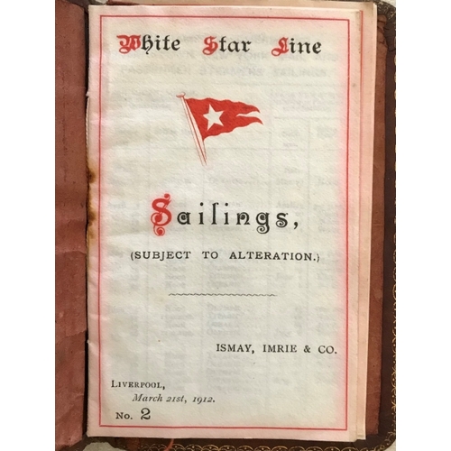 248 - R.M.S. TITANIC - WILLIAM HENRY HARRISON ARCHIVE: A unique water-stained official White Star Line man... 