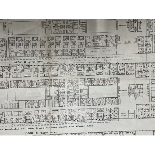 254 - R.M.S. TITANIC: John Jacob Astor/William Dobbyn Archive: Colonel Astor's Titanic First-Class Plan of... 