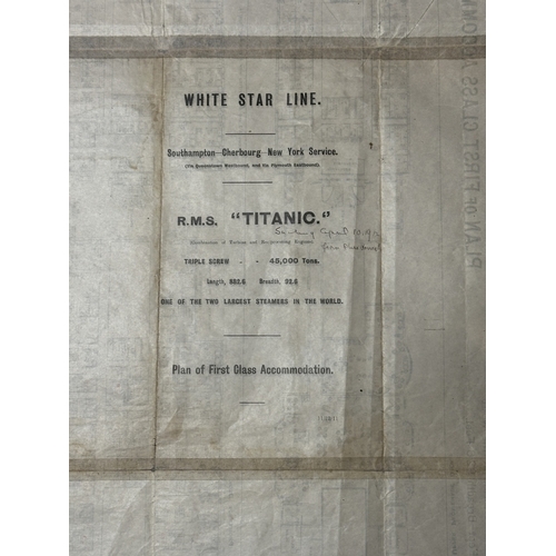 254 - R.M.S. TITANIC: John Jacob Astor/William Dobbyn Archive: Colonel Astor's Titanic First-Class Plan of... 