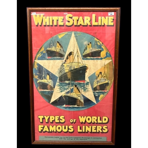 260 - WHITE STAR LINE: Liverpool Printing and Stationery Company advertising poster 'Types of World Famous... 