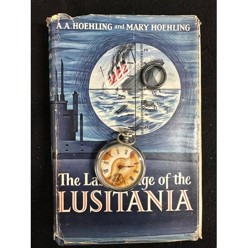 35 - R.M.S LUSITANIA: Extremely rare Ingersoll Eclipse white metal pocket watch, worn on the Lusitania du... 