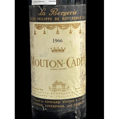 476 - Wines: Monton-Cadet 1966 (Baron Philippe de Rothschild S.A.) with paper labels.