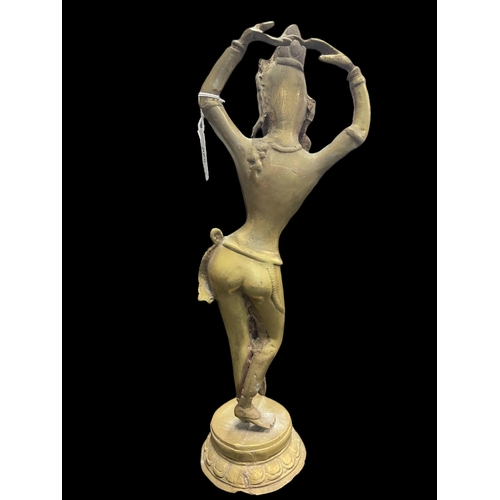 520 - Sculptures: 20th cent. Hollow cast bronze female Indian dancer 'Parvati'. 47cm.