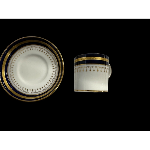 619 - Objects of Vertu: Late 19th cent. Set of six Minton coffee cans and saucers each decorated with a da... 