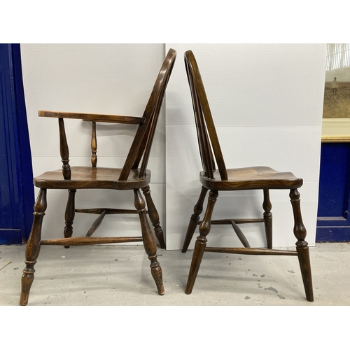 100 - Furniture: Early 20th cent. Harlequin set of twelve aesthetic Windsor chairs, seven plus two carvers... 