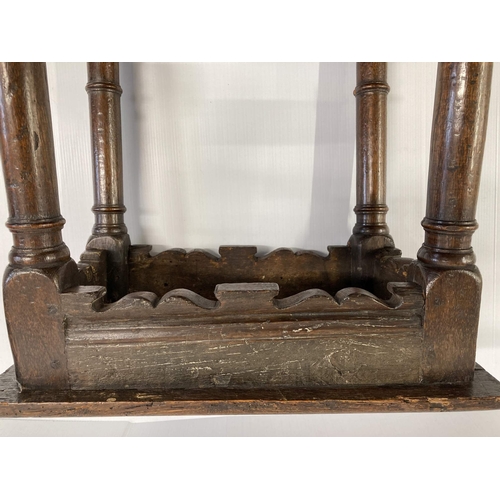 108 - Furniture: Late 17th/early 18th cent. Joint stool with gun barrel supports.