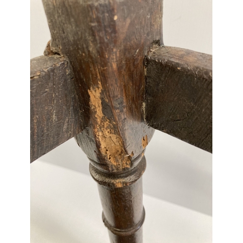 108 - Furniture: Late 17th/early 18th cent. Joint stool with gun barrel supports.