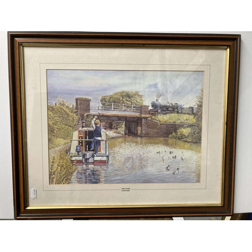 120 - Limited Edition Prints: Peter Finnigan 'Make 'em Laugh' plus four David Shepherd prints of trains, e... 