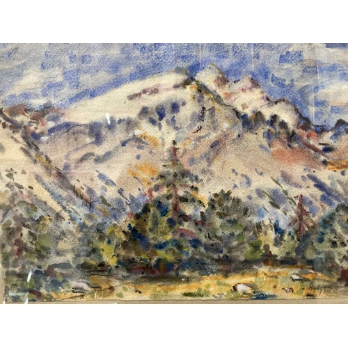 179 - Frank Spencer Budgen (1882-1971): ‘The Swiss Alps’ signed watercolour c1914-1916 in original oak fra... 