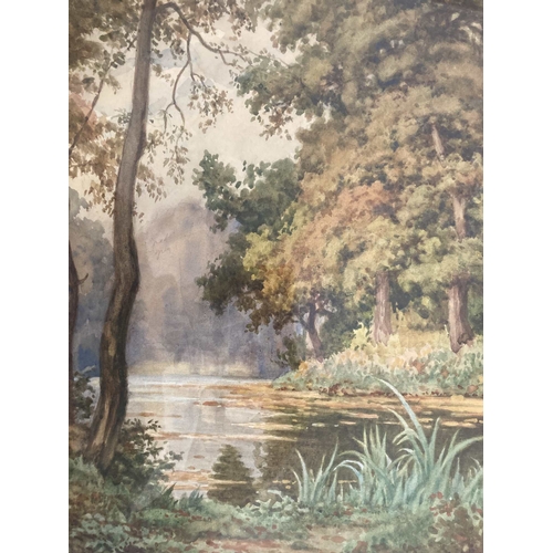 204 - British School: British School: S H Hancock (1871 - 1932) Watercolour 'Woodland Landscape with Lake'... 