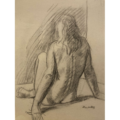 208 - Alec Wiles (1924-2021): Drawings in charcoal, crayon pencil, studies of nude females, all unmounted ... 