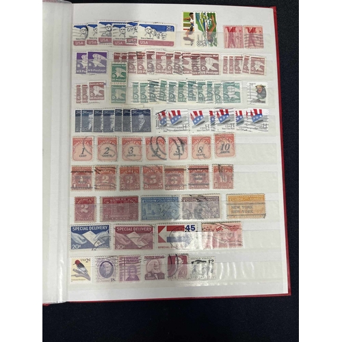 258 - Stamps: USA two stock books containing hundreds of stamps from 1851-1990s including SG3, 4, and 6 al... 