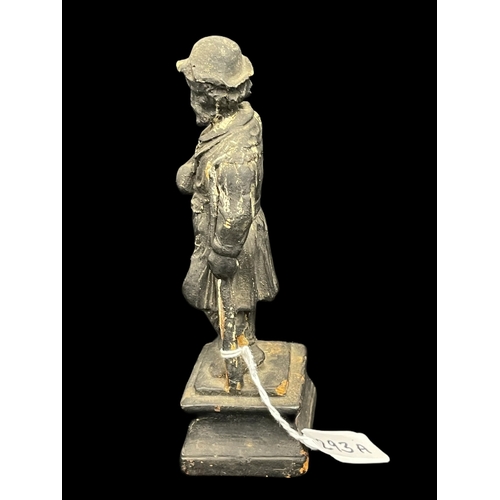 293a - Sculptures: Small plaster Maquette of a wounded soldier c1890-1900 with an inscription 'Wounded sold... 