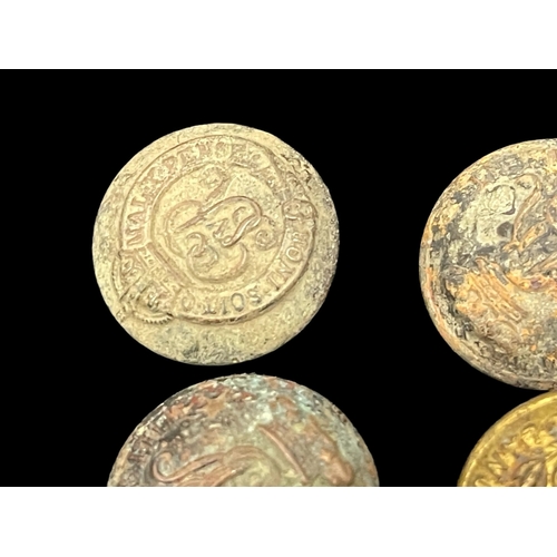 296 - Militaria Buttons: 19th cent. Wiltshire Regiment x 4, North Lancashire Regiment x 4, one small, plus... 