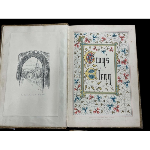 319 - Books: Grays Elegy published 1846 by Longman & Co, illuminated by Owen Jones, full calf leather ... 