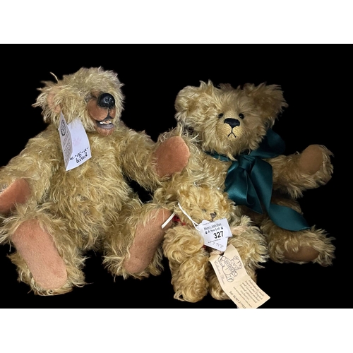 327 - Toys: British handmade long hair teddy bear Felix. Highfolk long hair bear and miniature Highfolk be... 