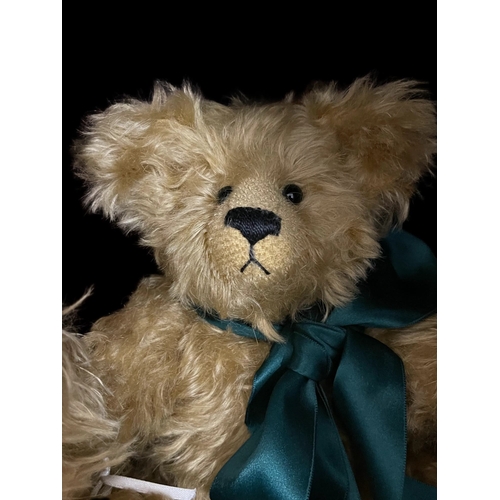 327 - Toys: British handmade long hair teddy bear Felix. Highfolk long hair bear and miniature Highfolk be... 