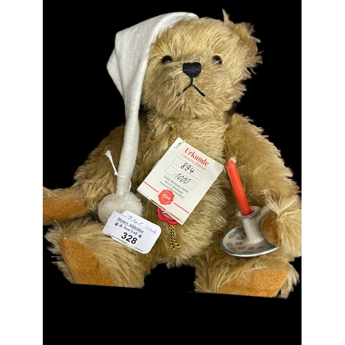 328 - Toys: Herman musical teddy with a nightcap and candle holder 894/1000, all labels, unboxed.... 