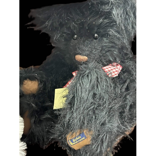 331 - Toys: British handmade Wiltshire FFOG toys long hair black bear 'Jethro' retail £195, brown long hai... 