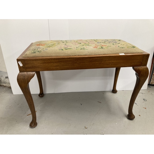 48 - Furniture: 19th cent. Mahogany pie crust circular side table, tapestry stool, etc. (3)