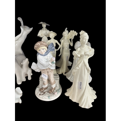 588 - Ceramics: Coalport figurines 'High Society', 'Grace', 'Lauren', 'Barbara', 'Vivien' and 'The Boy'. (... 