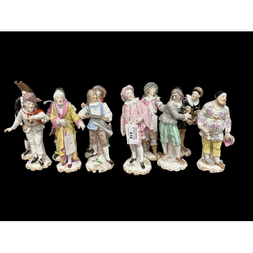 618 - Ceramins: Ceramins: German Gilesian figures, Scapin, Imaginana, Crispin, Iurlsin, Silesian, Apotheca... 