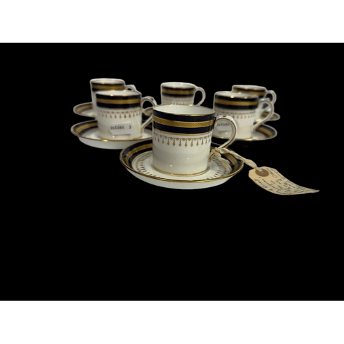 619 - Objects of Vertu: Late 19th cent. Set of six Minton coffee cans and saucers each decorated with a da... 