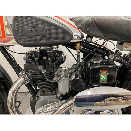 64 - Classic Motorcycles: 1938 fully restored Levis B Special, first registered 31st October 1938. 247cc ... 