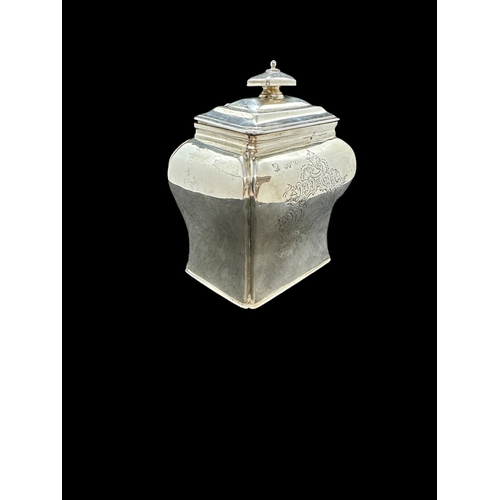 691 - Hallmarked Silver: Hallmarked Silver: Victorian Bombe Shaped tea caddy, Lambert & Co. London 188... 