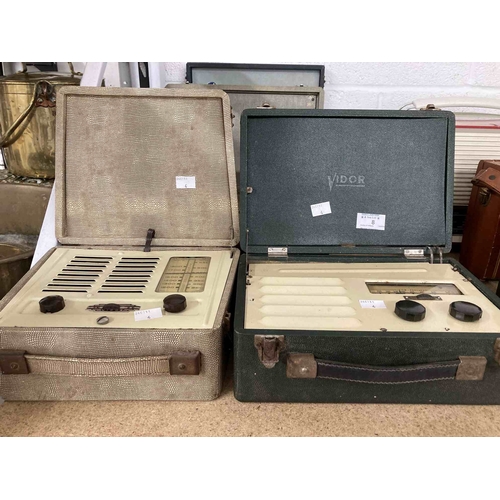 8 - Radios: Mid 20th cent. Portable valve radios Vidor Regatta CN420A, Vidor CN381B, Vidor Attaché CN414... 