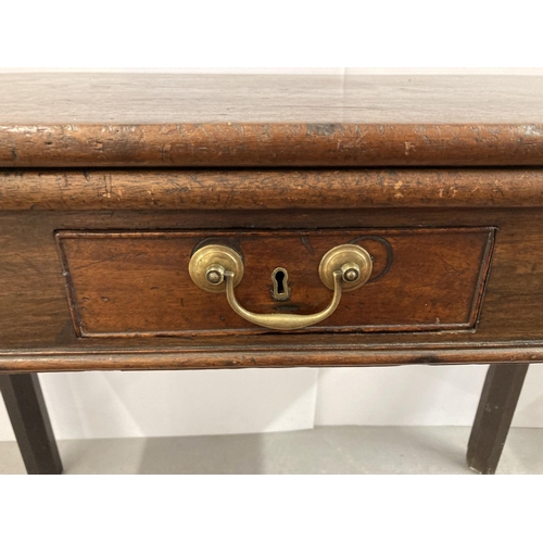 81 - Furniture: 19th cent. Mahogany tea table on chamfered supports. 17½ins. x 36ins.