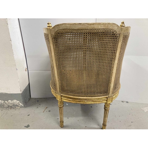 96 - Furniture: 19th cent. French gilt Bergere armchair.