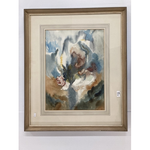 199 - * Adrian Hill (1895-1977): Mixed media mainly watercolour/ink titled 'Rose in Storm' signed lower ri... 