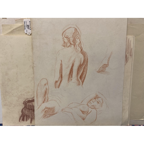 207 - Alec Wiles (1924-2021): Studies of nudes, various mediums and sizes, most signed, all unmounted and ... 