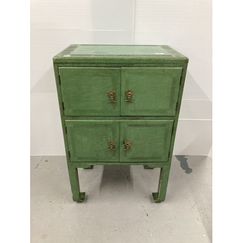 47 - Furniture: 20th cent. Green painted bathroom cabinet. 21ins. x 33ins.