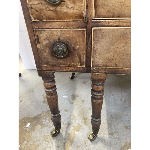 103 - Furniture: Regency Cuban mahogany ladies washstand cabinet with boxwood stringing, oak drawer lining... 