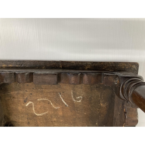 108 - Furniture: Late 17th/early 18th cent. Joint stool with gun barrel supports.