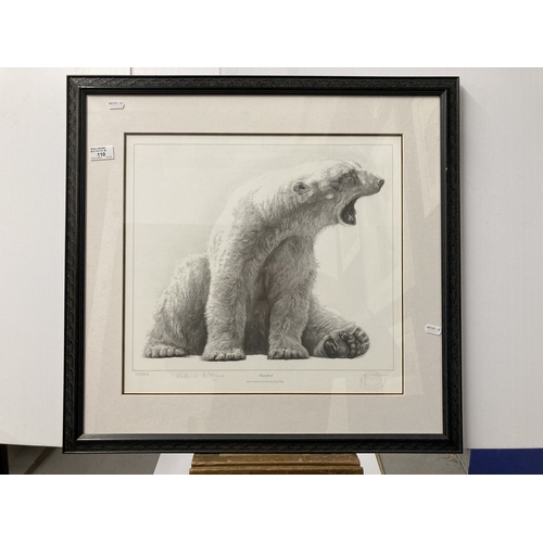 110 - Gary Hodges: 'Sleepyhead' signed limited edition print number of a polar bear 113/995, also signed i... 