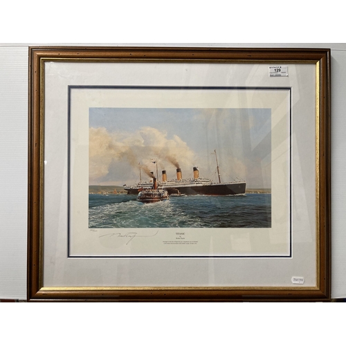 129 - R.M.S. Titanic: Robert Taylor limited edition print. 18ins. x 14ins.