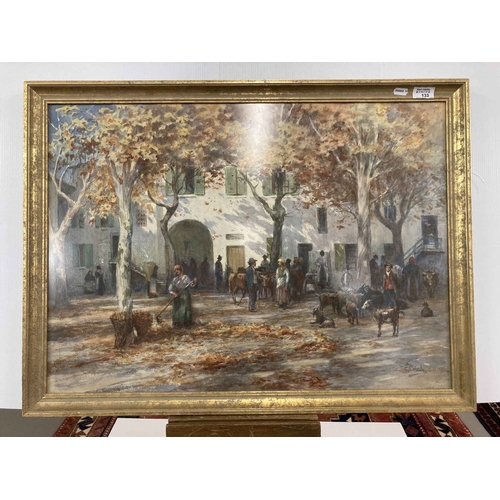 133 - Charles Nathaniel Worsley (d. 1923): Watercolour 'A Continental Town Square', signed lower right, fr... 