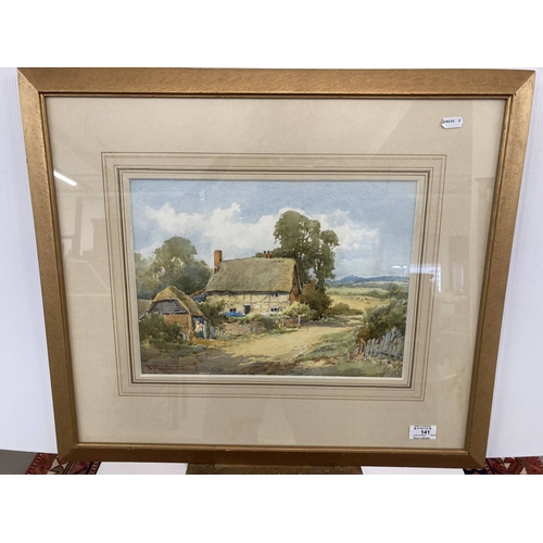 141 - Sylvester Stannard: Watercolour, Country Cottage, signed lower left, framed and glazed. 14¾ins. x 10... 