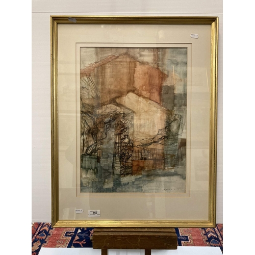 156 - * Frederick Donald Blake (1908-1977): Mixed media titled 'Terra Cotta and Iron' mainly watercolour, ... 