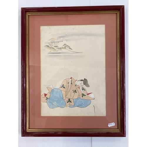 160 - 20th cent. Japanese Art: Watercolours all mounted and framed under glass, various sizes five of whic... 