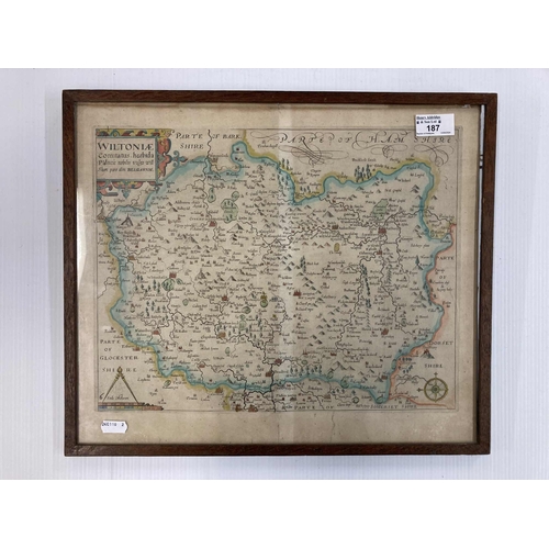 187 - Maps: Collection of four maps dating from the 17th century including William Kip of Wiltshire.... 