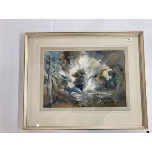 195 - * Adrian Hill (1895-1977): Watercolour tiled abstract Autumn Worthing Exhibition label to reverse da... 