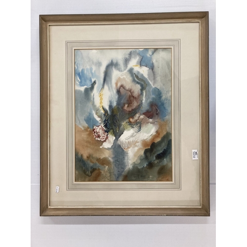 199 - * Adrian Hill (1895-1977): Mixed media mainly watercolour/ink titled 'Rose in Storm' signed lower ri... 