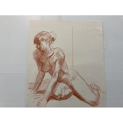 209 - Alec Wiles (1924-2021): Crayon on paper nude studies of a young woman, four signed, all unmounted an... 